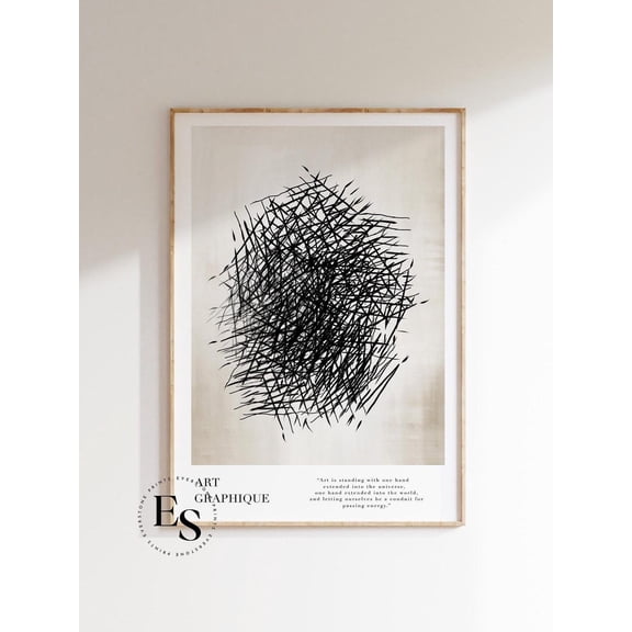 Art Graphique II Exhibition Poster, Neutral Mid Century Wall Art