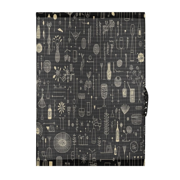 Art Hand Drawn Doodles Door Curtain 25x40in Privacy Mesh with UV Protection Tie Back Rod Pockets