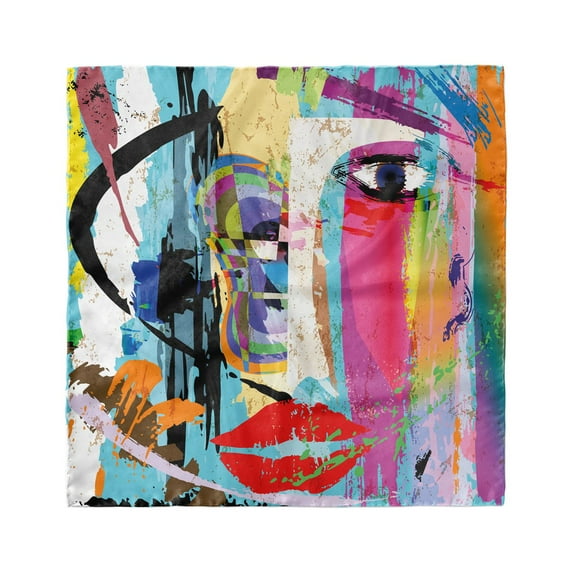 Art Head Scarf, Paint Strokes Splashes, Head Wrap, 3 Sizes, by Ambesonne