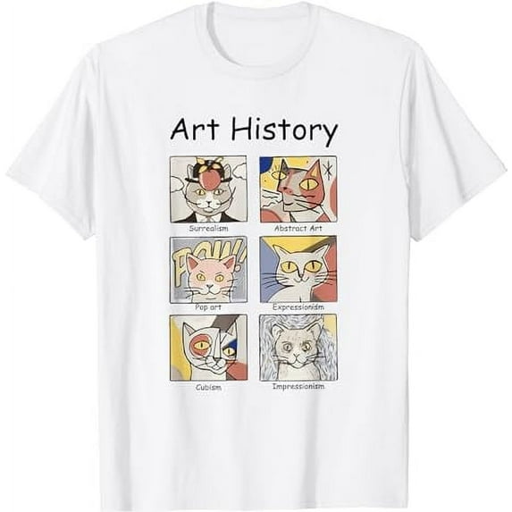 Art History Funny Cat Art Lover Painting Painter Artist T-Shirt