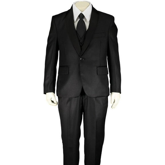 Art Hoffman Boy's BSS4235 Piece Tuxedo Suit - Black - 2
