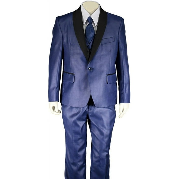 Art Hoffman Boy's BSS4235 Piece Tuxedo Suit - Royal Blue - 3