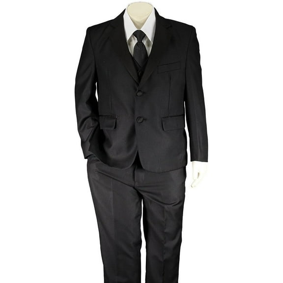 Art Hoffman Boy's TXB-160 Black 5 Piece Tuxedo Suit Set - Black - 2