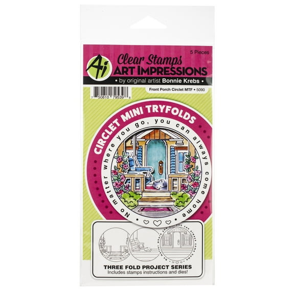 Art Impressions Circlet Mini TryFolds Stamp & Die Set-Front Porch