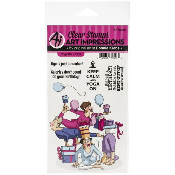 Art Impressions Girlfriends Clear Stamp-Yoga