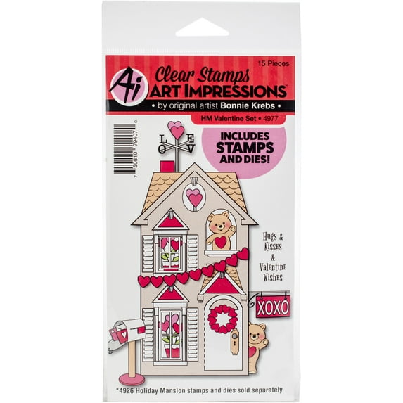 Art Impressions Holiday Mansion Stamp & Die Set Valentine