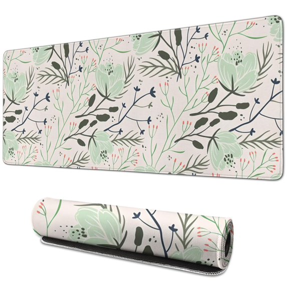 Art-Inspired Square Mouse Pad | Waterproof, Non-Slip | Unique Boho Leaves Design | Perfect for All Office Laptops | 31.5x11.8in
