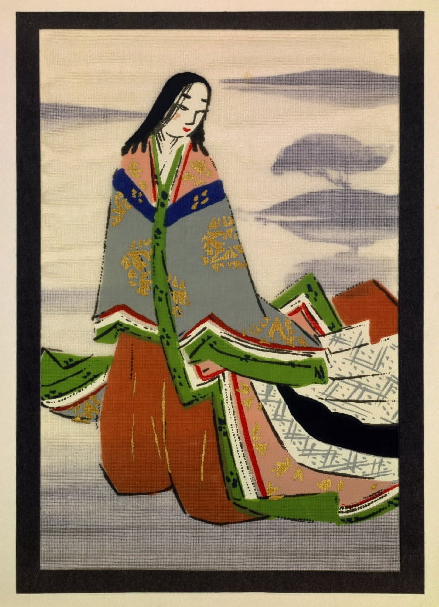 Art Japon Portrait De Murasaki Shikibu Dame De La Cour Du Milieu De La P??¬©riode Heian ( 10 - 11 Canvas Art - (18 x 24)