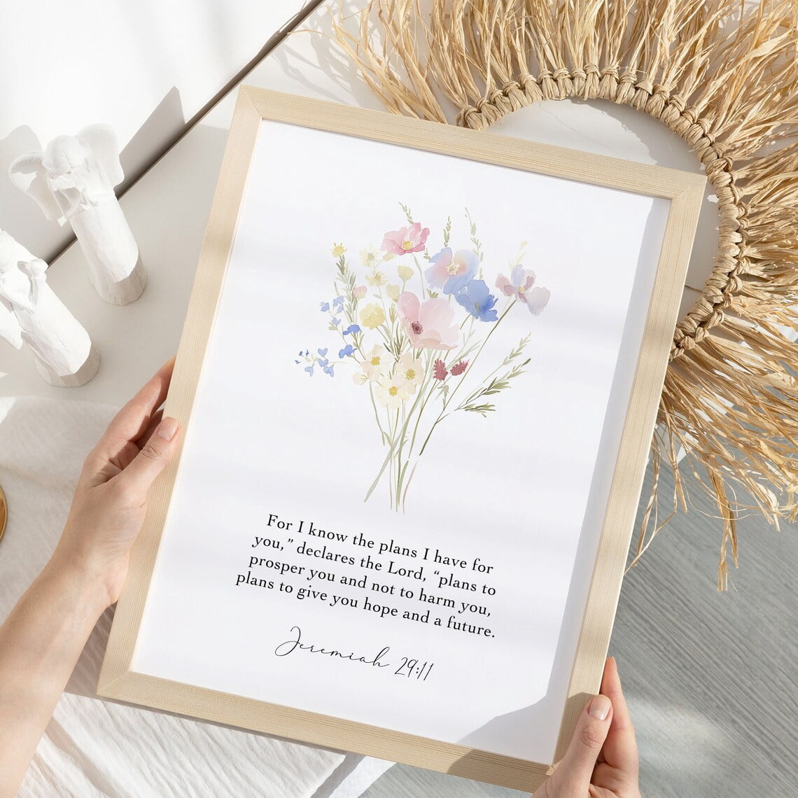 Art Jeremiah 29:11 Christian Wall Decor Inspirational Home Faith Hope ...