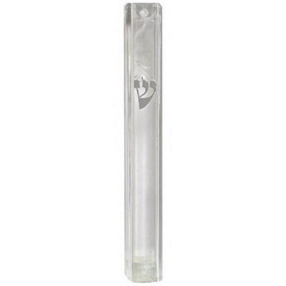 Art Judaica 15 cm Plastic Water Proof Shin Mezuzah, Silver