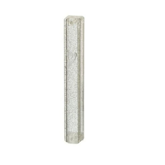 Art Judaica 24149 12 cm Dotted SLV Plastic Mezuzah with Rubber Cork & Letter Shin