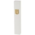 thumbnail image 1 of Art Judaica 24371 12 cm Concrete Polymer Mezuzah Cover with Stone Like, White & Gold Shin, 1 of 1