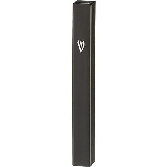 Art Judaica 24603 15 cm Black Plastic Mezuzah Cover with Rubber Cork