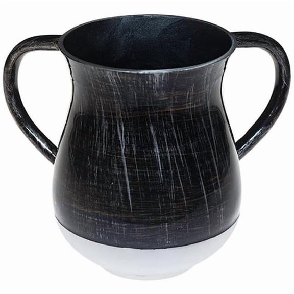 Art Judaica 48411 5 in. Aluminum Washing Cup, Black
