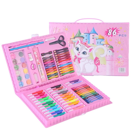 Art Kit,86 Piece Drawing Painting Art Supplies for Kids Girls Boys Teens,Gifts Art Set Case Includes Oil Pastels,Crayons,Colored Pencils,Watercolor Cakes