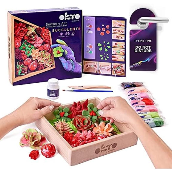 Art Kit Passion | Succulents Art Set 3D for Home Wall Decor | Craft Kits for Adults and Teen | Craft Box with Modeling Clay for Succulents Fun Stuff Hobbies Kits Succulent DIY Kits
