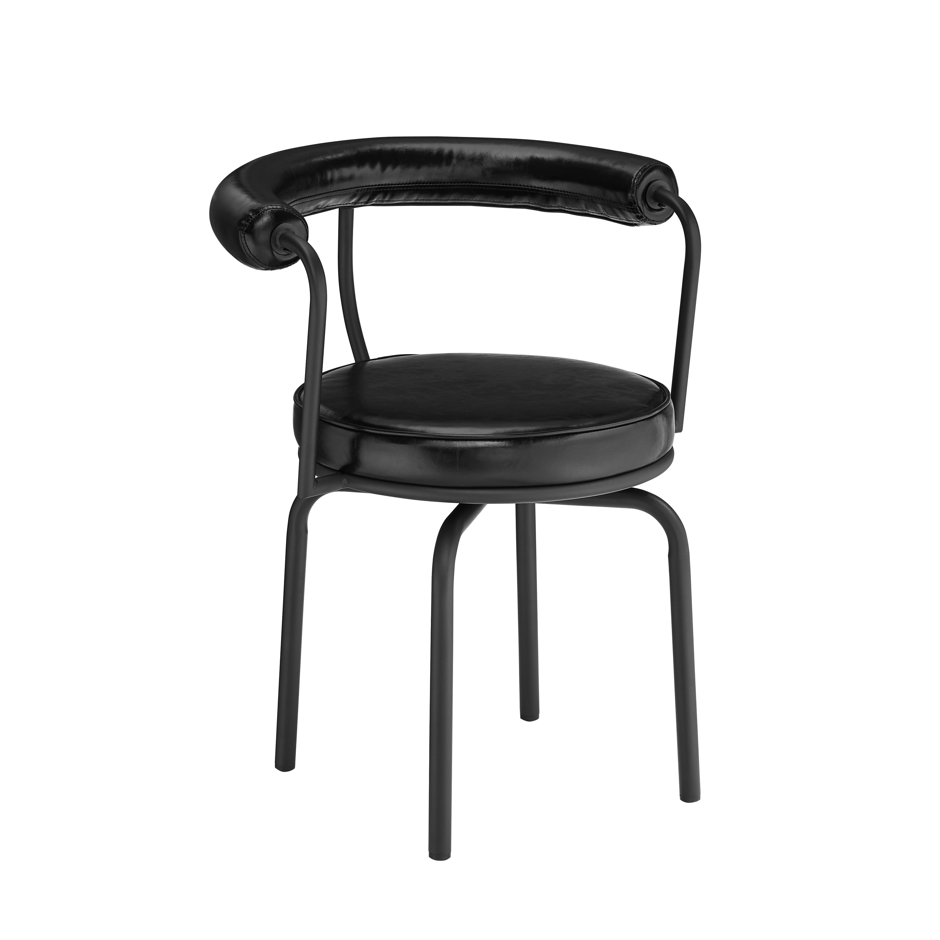 Art Leon Accent Chairs, Faux Leather Upholstered Side Chairs with Open