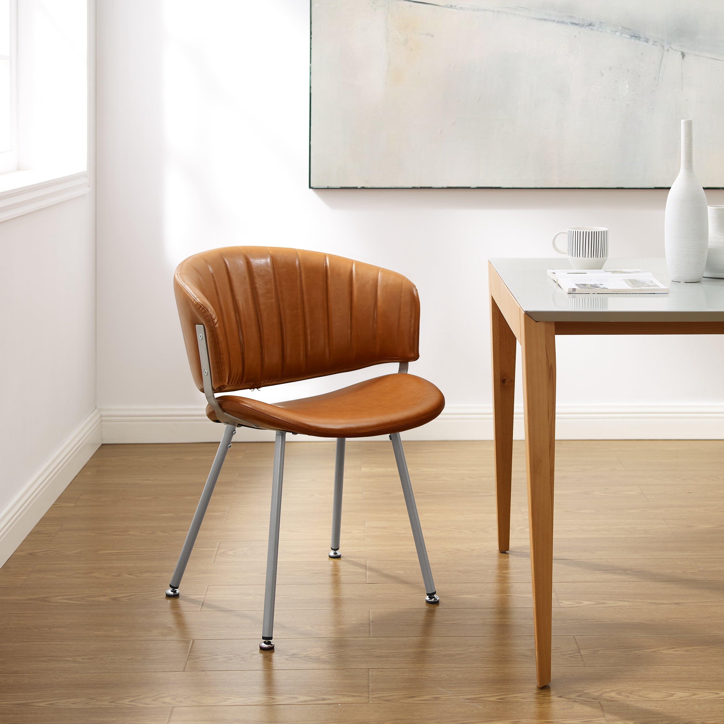 Art Leon Accent Stitch Back Chair, Modern Kitchen Dining Room Chair ...