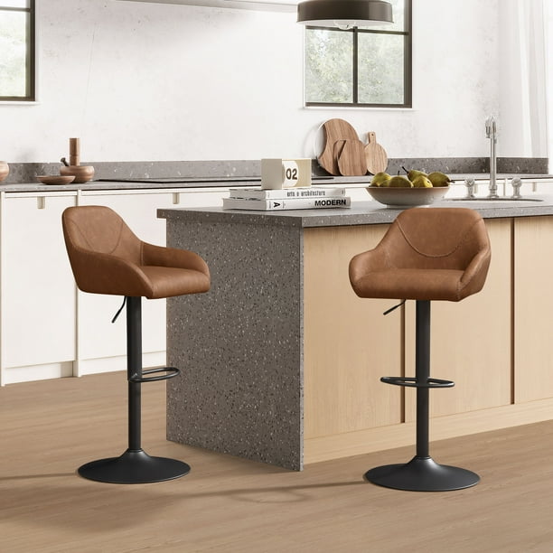 Art Leon Bar Stools for Kitchen Island,Faux Leather Swivel Counter