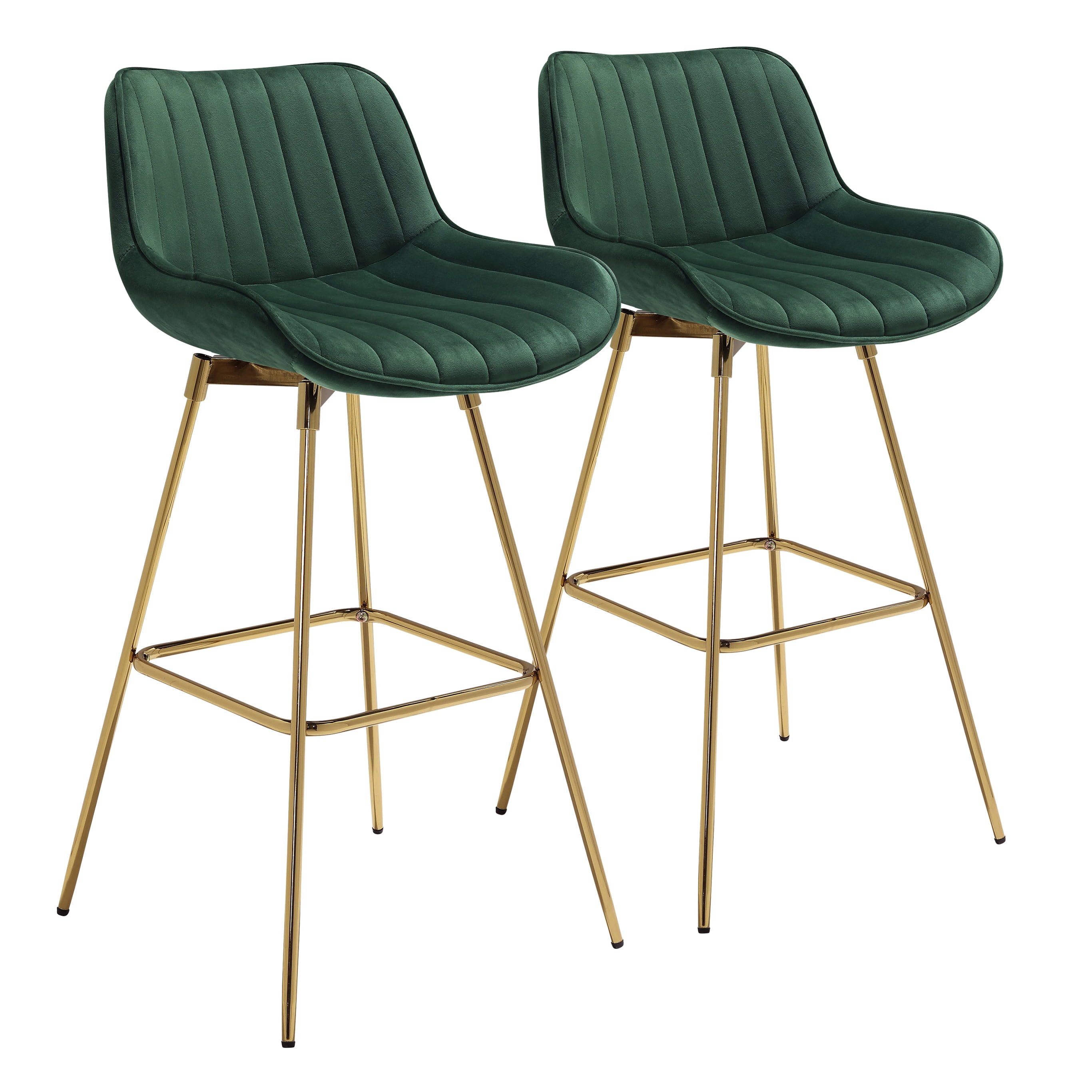 Art Leon Counter Height Bar Stools, 26" Height Swivel Velvet, Island