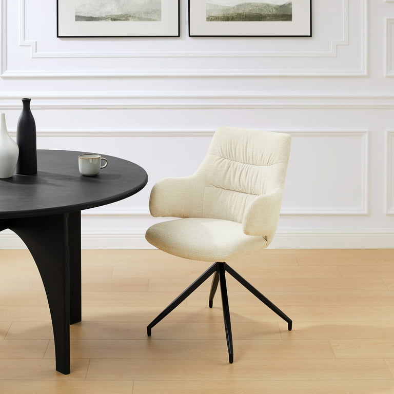 Art Leon Mid-Century Desk Chair,Swivel Fabric Upholstered Arm