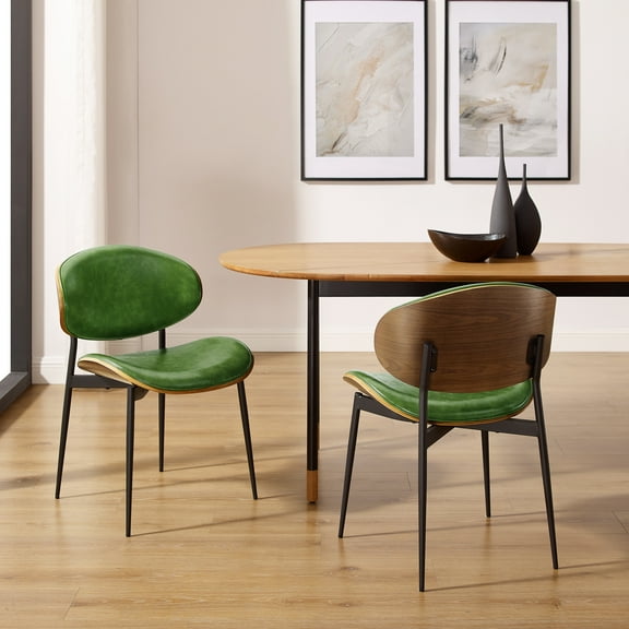 Art Leon Mid Century Dining Chairs PU Leather Wishbone Dining Chair,Set of 2