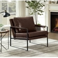 thumbnail image 1 of Art Leon Mid Century Lounge Chairs PU Leather Accent Chairs Metal Frame Living Room Chair, Brown, 1 of 8