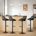 thumbnail image 1 of Art Leon Set Of 4 Swivel Bar Stools Faux Leather Height Adjustable Black, 1 of 7