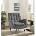thumbnail image 1 of Art Leon Tufted Wingback Chair, Velvet Deep Upholstered Accent Chair for Living Room, Dark Gray, 1 of 9