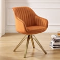 thumbnail image 1 of Art Leon Velvet Desk Chair Swivel with Gold Plated Legs, Cinnamon, 1 of 9