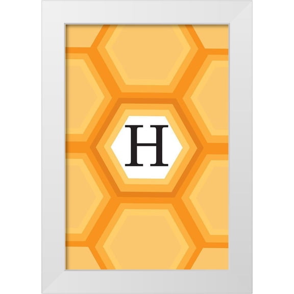 Art Licensing Studio 11x14 White Modern Wood Framed Museum Art Print Titled - Initials Pattern H