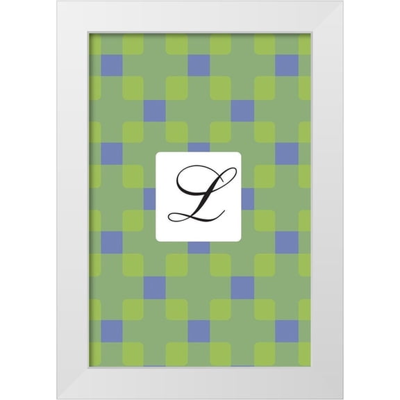 Art Licensing Studio 11x14 White Modern Wood Framed Museum Art Print Titled - Initials Pattern L