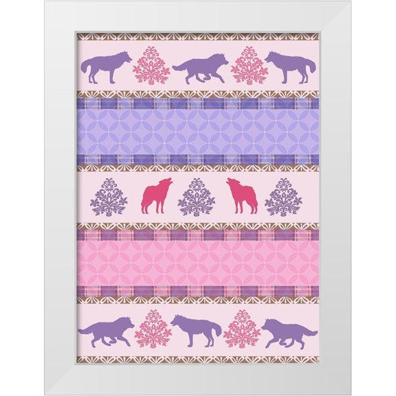 Art Licensing Studio 11x14 White Modern Wood Framed Museum Art Print Titled - Roving Wolf Pattern