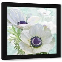 Art Licensing Studio 12x12 Black Modern Wood Framed Wall Art Titled - Anenome White