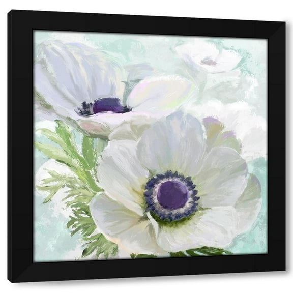 Art Licensing Studio 12x12 Black Modern Wood Framed Wall Art Titled - Anenome White