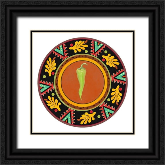Art Licensing Studio 12x12 Black Ornate Wood Framed with Double Matting Museum Art Print Titled - Talavera Tex-mex IV