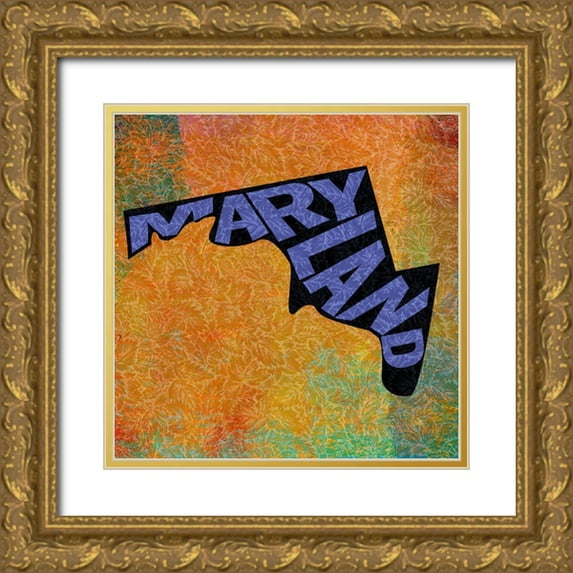 Art Licensing Studio 12x12 Gold Ornate Wood Framed with Double Matting Museum Art Print Titled - Maryland