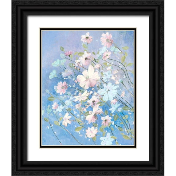 Art Licensing Studio 12x14 Black Ornate Wood Framed with Double Matting Museum Art Print Titled - Spring Morning in Blue