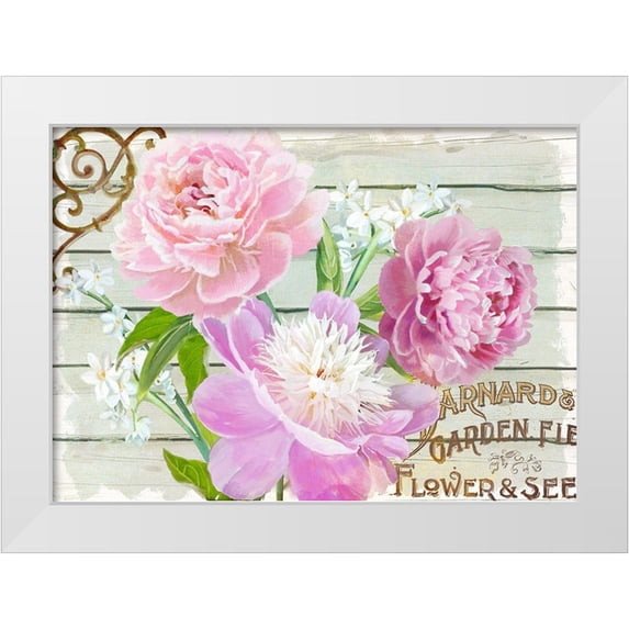 Art Licensing Studio 14x11 White Modern Wood Framed Museum Art Print Titled - Farm Seed Peonies