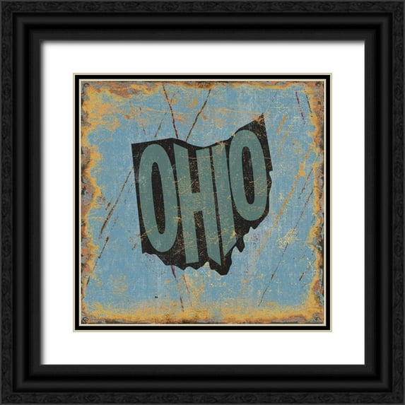 Art Licensing Studio 15x15 Black Ornate Wood Framed with Double Matting Museum Art Print Titled - Ohio