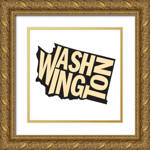 Art Licensing Studio 15x15 Gold Ornate Wood Framed with Double Matting Museum Art Print Titled - Washington