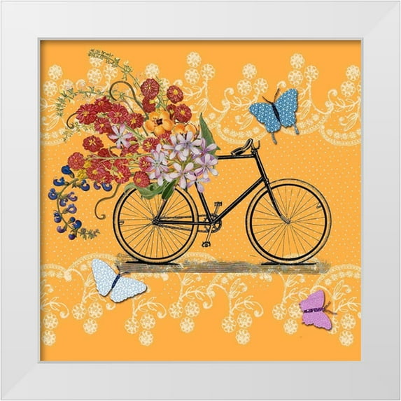 Art Licensing Studio 15x15 White Modern Wood Framed Museum Art Print Titled - Flower Market Bicycle