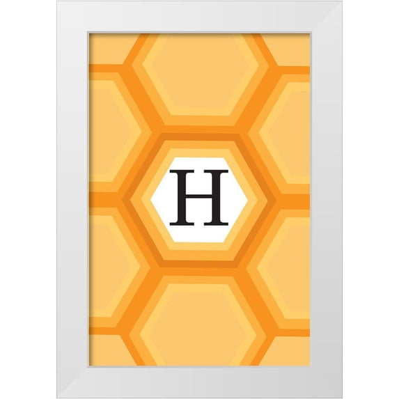 Art Licensing Studio 17x24 White Modern Wood Framed Museum Art Print Titled - Initials Pattern H