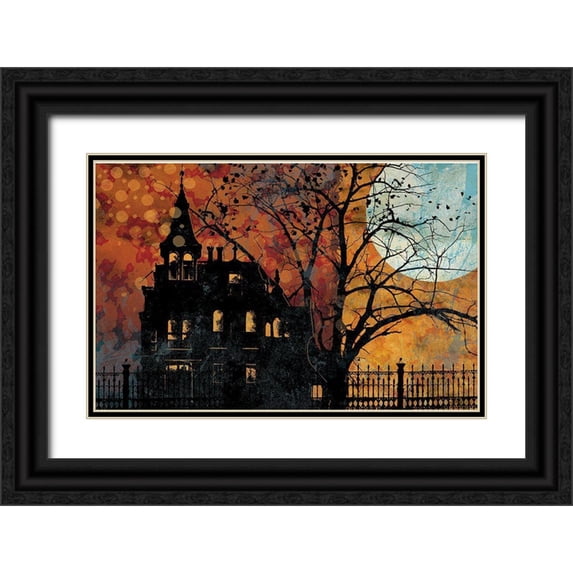 Art Licensing Studio 18x13 Black Ornate Wood Framed with Double Matting Museum Art Print Titled - All Hallows Eve III