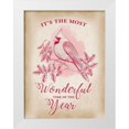thumbnail image 1 of Art Licensing Studio 19x24 White Modern Wood Framed Museum Art Print Titled - Christmas Cardinal, 1 of 4