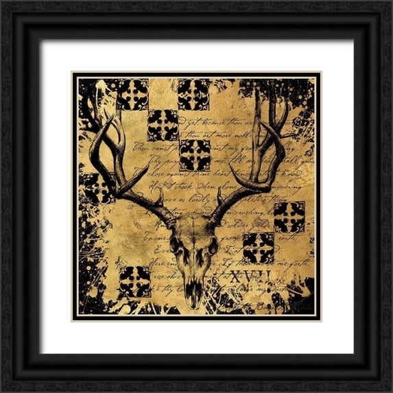 Art Licensing Studio 20x20 Black Ornate Wood Framed with Double Matting Museum Art Print Titled - BAndG Deer Skull