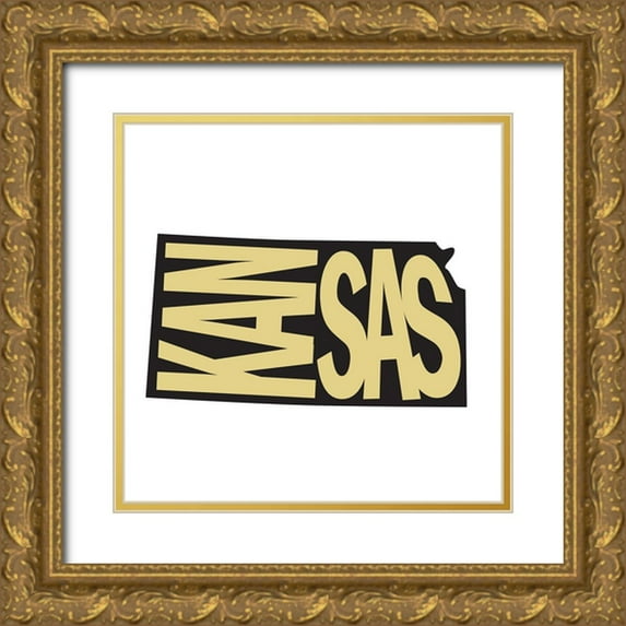 Art Licensing Studio 20x20 Gold Ornate Wood Framed with Double Matting Museum Art Print Titled - Kansas