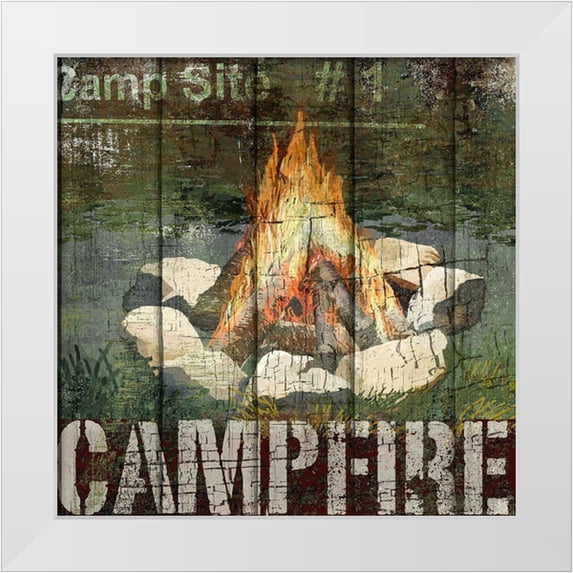 Art Licensing Studio 20x20 White Modern Wood Framed Museum Art Print Titled - Open Season Campfire