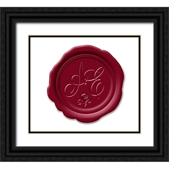 Art Licensing Studio 22x20 Black Ornate Wood Framed with Double Matting Museum Art Print Titled - Wax Seal Grenache