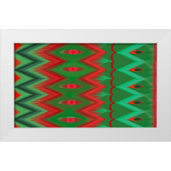 Art Licensing Studio 24x16 White Modern Wood Framed Museum Art Print Titled - Christmas blast ikat I